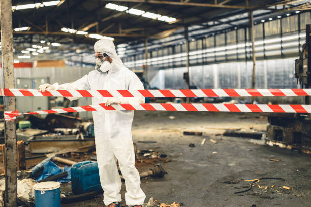 Professional Biohazard Cleanup technician working in Athens, MI